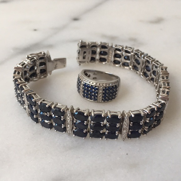 ✨SALE✨Le Vian Sapphire Diamond Ring approx size 7 - Picture 8 of 8